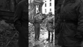 General Dwight Eisenhower amp General George Patton in Belgium 1944 ytshort ww2 general [upl. by Atineb]