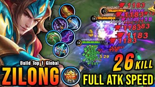 26 Kills Zilong Full Attack Speed Build is Broken  Build Top 1 Global Zilong  MLBB [upl. by Amsed]