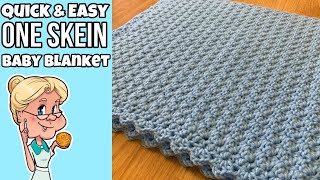 QUICK amp EASY CROCHET  ONE SKEIN BABY BLANKET  MakeitPremier  One Row Repeat [upl. by Solnit]