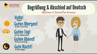 Deutsch A1 Begrüßung amp Abschied auf Deutsch  Greeting and farewell in German  Learn German [upl. by Yruok]