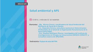 Salud ambiental y APS [upl. by Haraf]