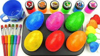 Oddly Satisfying Video  How i Make Color EGGS From Glitter Rainbow Hearts amp Cutting ASMR [upl. by Farris897]