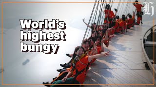 Worlds highest bungy jump Macau Tower [upl. by Acirat]