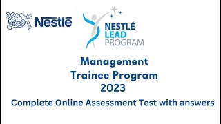 Nestle Lead Management Trainee Program Assessment Test 2023 Complete Placement Test for Engineers [upl. by Aed407]