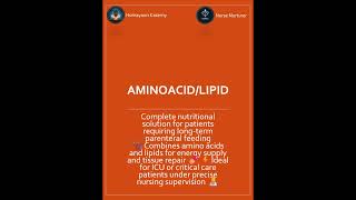 AminoacidLipid Parenteral nutrition for ICU patients🩺💊⚡ nursing drug AminoacidLipid nutrition [upl. by Ajiak36]