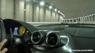 RIDE Ferrari 599 GTO  Accelerations amp Downshifts in the Tunnel [upl. by Aikcin]