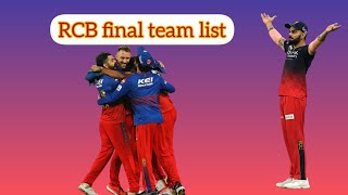 RCB team final list in 2025 [upl. by Roby378]