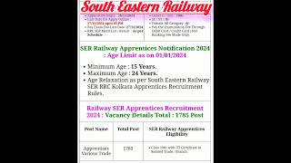 railway rrc ser various trade apprentice 2024 shorts railway youtube sarkari exam update [upl. by Zorana]