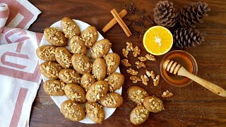 بسكوت الفينيكيا اليونانى Finikia MelomakaronaGreek Honey Christmas Cookies [upl. by Ferree40]