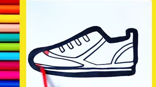 HOW TO DRAW A SHOES  DRAWING NIKE SHOES  SNEAKER DRAWING [upl. by Mikeb]