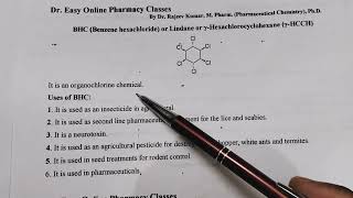 BHCBenzene hexachlorideLindaneGammahexachlorocyclohexaneGammaxeneInsecticidePesticideBPharm [upl. by Vitalis976]