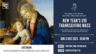 Catholic Mass Today Live Online  New Years Eve Thanksgiving Mass 2023 [upl. by Adlai]