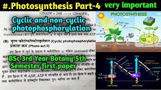 Cyclic and NonCyclic Photophosphorylation  Photosynthesis Part4  BSc 3rd year Botany 1st paper [upl. by Puto396]