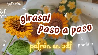 Girasol tejido a crochet  How to crochet sunflower  tutorial paso a paso Patrón en pdf [upl. by Hastings859]