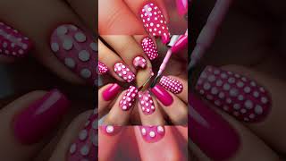 Hot Pink Nails with White Polka Dots  Fun and Playful Nail Art Ideas [upl. by Franz464]