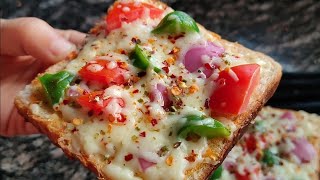 bread pizza 🍕  quick and easy bread pizza 😋 [upl. by Pavlov719]