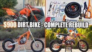 900 dirt bike KTM 250SX complete rebuild  time lapse [upl. by Nhguaved880]