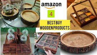 4 Amazon Unique Wooden Kitchen amp Dining Utensils  Amazon Useful Wooden Products Review amp Unboxing [upl. by Ruddy993]