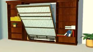 Murphy Bed Wall Bed Panel Bed amp Library Bed [upl. by Alletniuq]