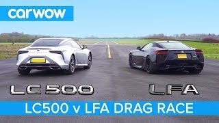 Lexus LFA vs Lexus LC500  DRAG RACE ROLLING RACE amp BRAKE TEST [upl. by Norret]