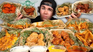 WINGSTOP BONELESS WINGS MUKBANG CHEESY VOODOO FRIES Chicken Tenders [upl. by Alliuqet]