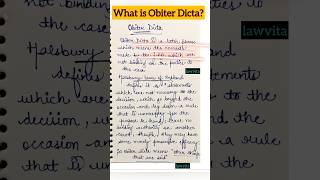 What is Obiter Dicta Meaning Explanation Lecture notes Lawvita [upl. by Saks]