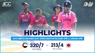 ACC Mens U19 Asia Cup  UAEU19 vs JapanU19  Highlights [upl. by Anahgem]