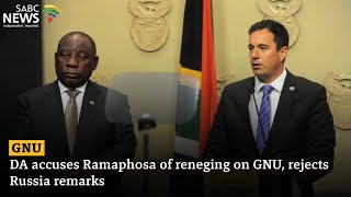 DA accuses Ramaphosa of reneging on GNU rejects Russia remarks Prof Lesiba Teffo weighs in [upl. by Coulson419]