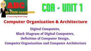 DIGITAL COMPUTERS AND BLOCK DIAGRAM [upl. by Drofwarc]