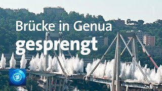 Unglücksbrücke in Genua kontrolliert gesprengt [upl. by Odlawso]