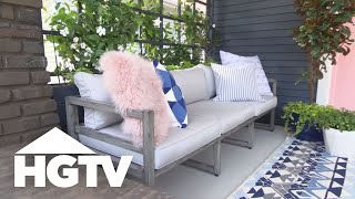 Entryway and Living Room Tour  Urban Oasis 2017  HGTV [upl. by Atirak933]