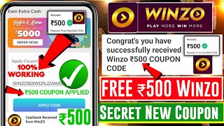 🤑Winzo ₹500 COUPON CODE कैसे ले  Winzo Coupon Code 2024 Today  Winzo Coupon Code Kaise Milega FREE [upl. by Bilow108]