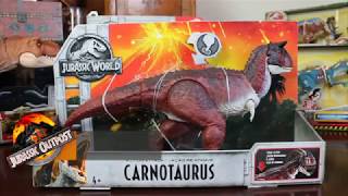 Mattel Jurassic World Fallen Kingdom Action Attack Carnotaurus Review [upl. by Nomrah]