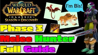 Melee Hunter Phase 3 Full Guide  BiS  Gear  Rotation  Runes  Consume  Talents  Spec  Pet [upl. by Roxana763]