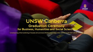 UNSW Canberra 2022 Graduation Ceremony  Business Humanities and Social Sciences [upl. by Krum]