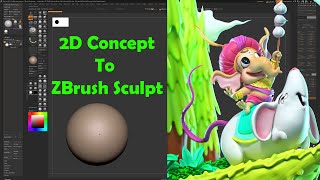 ZBrush Sculpting Based on KeshArt Concept Art [upl. by Tlaw560]