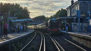 Sunset Steam Express  46100 Royal Scot at Chertsey with 13 Carriages  200624 [upl. by Sucramd]