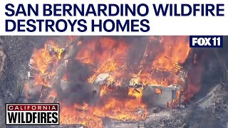 Massive fire burns down homes in San Bernardino County [upl. by Asir]