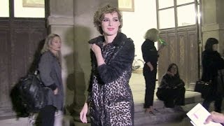 Louise Bourgoin Anna Dello Russo and more attending the Lanvin Fashion Show in Paris [upl. by Yelssew]