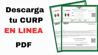 CÓMO DESCARGAR TU CURP GRATIS EN PDF [upl. by Thera]