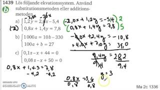 Matematik 5000 Ma 2b Kapitel 1 Additionsmetoden 1439 [upl. by Qerat]