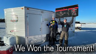 WE WON 1st and 2nd place in a 24 hour ICE FISHING TOURNAMENT [upl. by Levan]