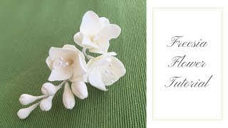 How to make a FREESIA FLOWER  Ilona Deakin at Tiers Of Happiness [upl. by Anwahsiek105]