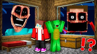 JJ and Mikey HIDE from Scary Mimics at Night in Minecraft  Maizen [upl. by Llerihs]