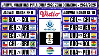 JADWAL KUALIFIKASI PIALA DUNIA ZONA CONMEBOL BABAK KE 9 DAN KE 10  20242025 conmebol [upl. by Giltzow107]