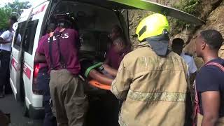 11 STUDENTS AND DRIVER INJURED AFTER BUS PLUMMETS DOWN PRECIPICE [upl. by Zebadiah]