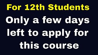 Only few days left to apply this course  12th students  MS School News Tamil [upl. by Noek]