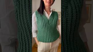 The Ultimate Crochet V Neck Vest Pattern crochet crochetpatterns crochettutorial shortscrochet [upl. by Nodnek]