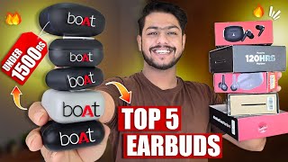 Top 5 Best Earbuds Under 1500 Rs🔥Best TWS Earbuds Of 2024 Boat 161Boat 131 amp More [upl. by Ttoile110]