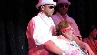 NKOTB CRUISE 2015 Jenny McCarthys DSF show Donnie gives Neckbrace a backrub [upl. by Beckman660]